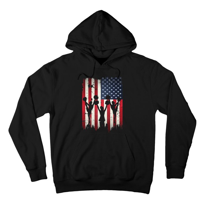 Cheerleaders USA American Flag 4th Of July Cheerleading Hoodie