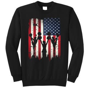 Cheerleaders USA American Flag 4th Of July Cheerleading Sweatshirt