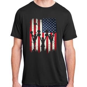 Cheerleaders USA American Flag 4th Of July Cheerleading Adult ChromaSoft Performance T-Shirt