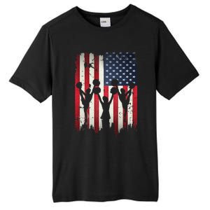 Cheerleaders USA American Flag 4th Of July Cheerleading Tall Fusion ChromaSoft Performance T-Shirt