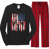 Cheerleaders USA American Flag 4th Of July Cheerleading Long Sleeve Pajama Set