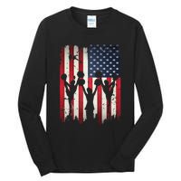 Cheerleaders USA American Flag 4th Of July Cheerleading Tall Long Sleeve T-Shirt