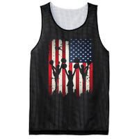 Cheerleaders USA American Flag 4th Of July Cheerleading Mesh Reversible Basketball Jersey Tank