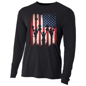 Cheerleaders USA American Flag 4th Of July Cheerleading Cooling Performance Long Sleeve Crew