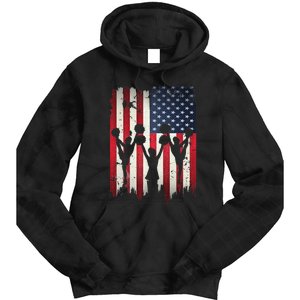 Cheerleaders USA American Flag 4th Of July Cheerleading Tie Dye Hoodie