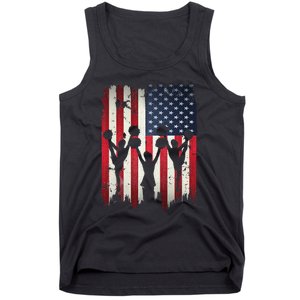 Cheerleaders USA American Flag 4th Of July Cheerleading Tank Top