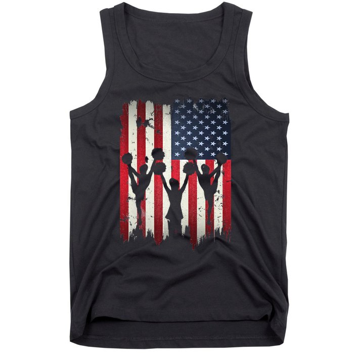 Cheerleaders USA American Flag 4th Of July Cheerleading Tank Top