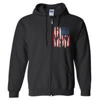 Cheerleaders USA American Flag 4th Of July Cheerleading Full Zip Hoodie