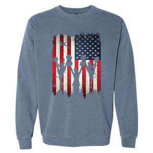 Cheerleaders USA American Flag 4th Of July Cheerleading Garment-Dyed Sweatshirt