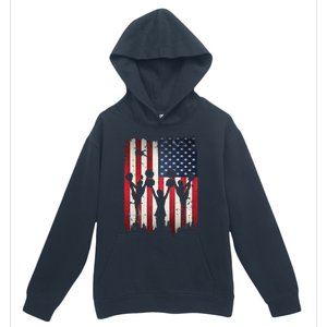 Cheerleaders USA American Flag 4th Of July Cheerleading Urban Pullover Hoodie