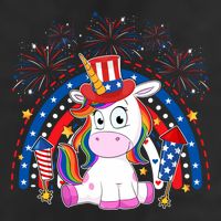 Cute Unicorn American Flag Rainbow Indepedence Day July 4th Gift Golf Towel