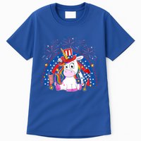 Cute Unicorn American Flag Rainbow Indepedence Day July 4th Gift Tall T-Shirt