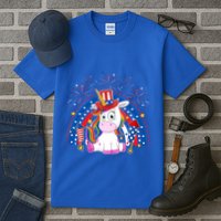Cute Unicorn American Flag Rainbow Indepedence Day July 4th Gift Tall T-Shirt