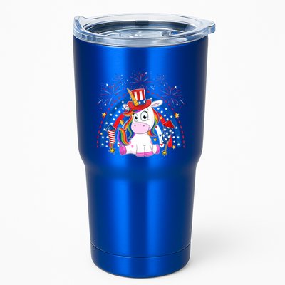 Cute Unicorn American Flag Rainbow Indepedence Day July 4th Gift Tumbler