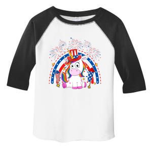 Cute Unicorn American Flag Rainbow Indepedence Day July 4th Gift Toddler Fine Jersey T-Shirt