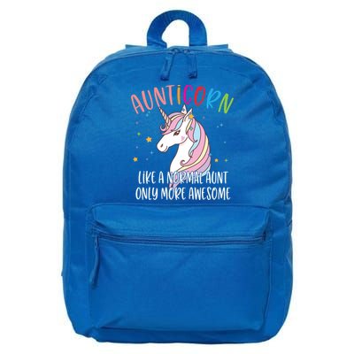 Cute Unicorn Aunticorn Like A Normal Aunt Only More Awesome Meaningful Gift 16 in Basic Backpack