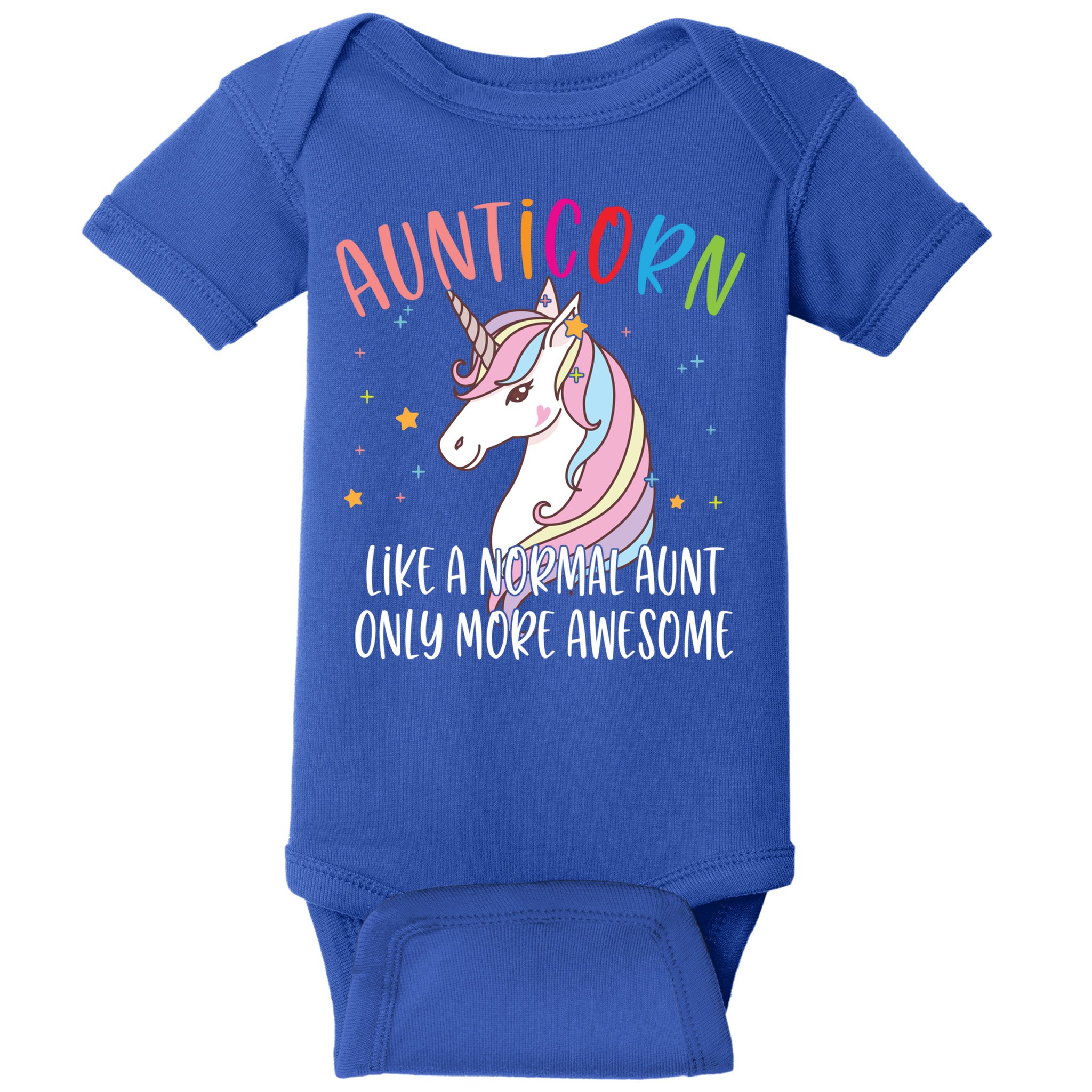 Cute Unicorn Aunticorn Like A Normal Aunt Only More Awesome Meaningful Gift Baby Bodysuit