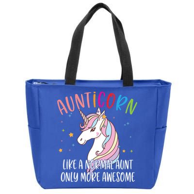 Cute Unicorn Aunticorn Like A Normal Aunt Only More Awesome Meaningful Gift Zip Tote Bag