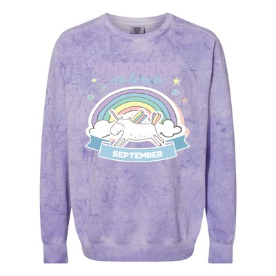 Cute Unicorns Are Born In September Meaningful Gift Colorblast Crewneck Sweatshirt