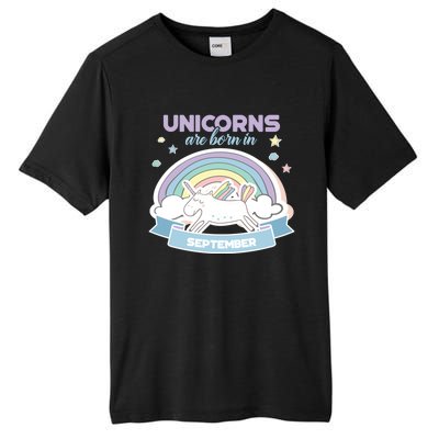 Cute Unicorns Are Born In September Meaningful Gift Tall Fusion ChromaSoft Performance T-Shirt