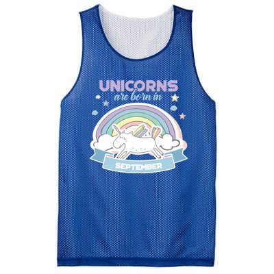 Cute Unicorns Are Born In September Meaningful Gift Mesh Reversible Basketball Jersey Tank