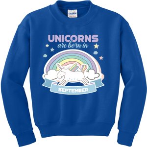 Cute Unicorns Are Born In September Meaningful Gift Kids Sweatshirt