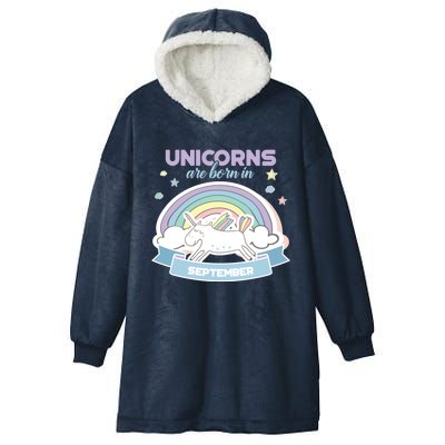 Cute Unicorns Are Born In September Meaningful Gift Hooded Wearable Blanket