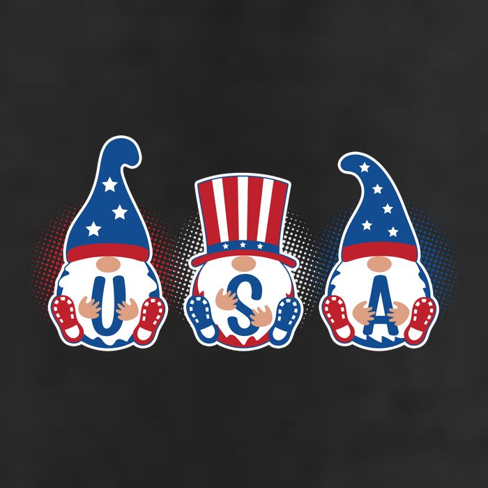 Cute USA American Gnomes 7 Panel Mesh Trucker Snapback Hat