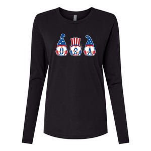 Cute USA American Gnomes Womens Cotton Relaxed Long Sleeve T-Shirt