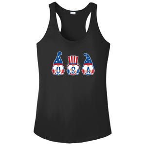 Cute USA American Gnomes Ladies PosiCharge Competitor Racerback Tank