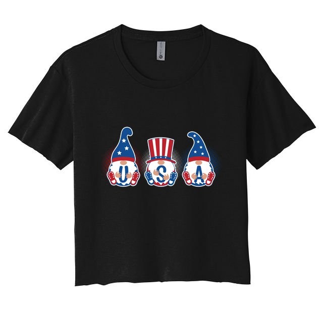Cute USA American Gnomes Crop Top