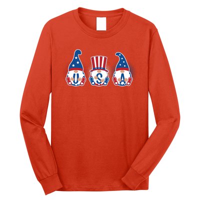 Cute USA American Gnomes Long Sleeve Shirt