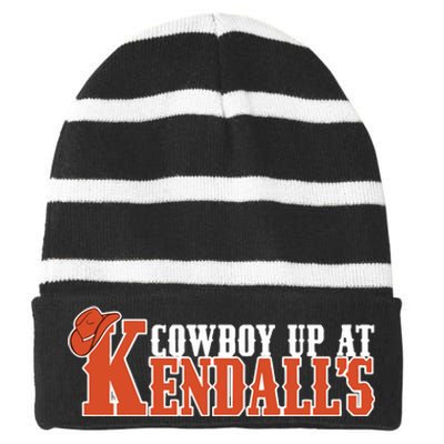 Cowboy Up At KendallS Striped Beanie with Solid Band