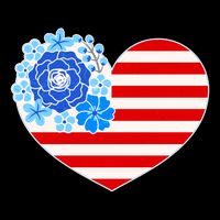 Cute USA American Flag Flower Heart Impact Tech Backpack