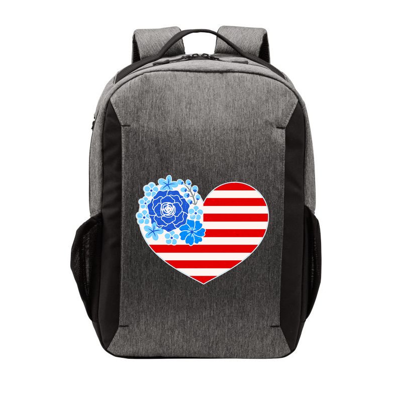 Cute USA American Flag Flower Heart Vector Backpack