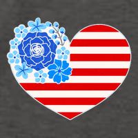 Cute USA American Flag Flower Heart Vector Backpack
