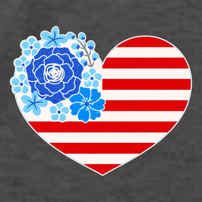 Cute USA American Flag Flower Heart Vector Backpack