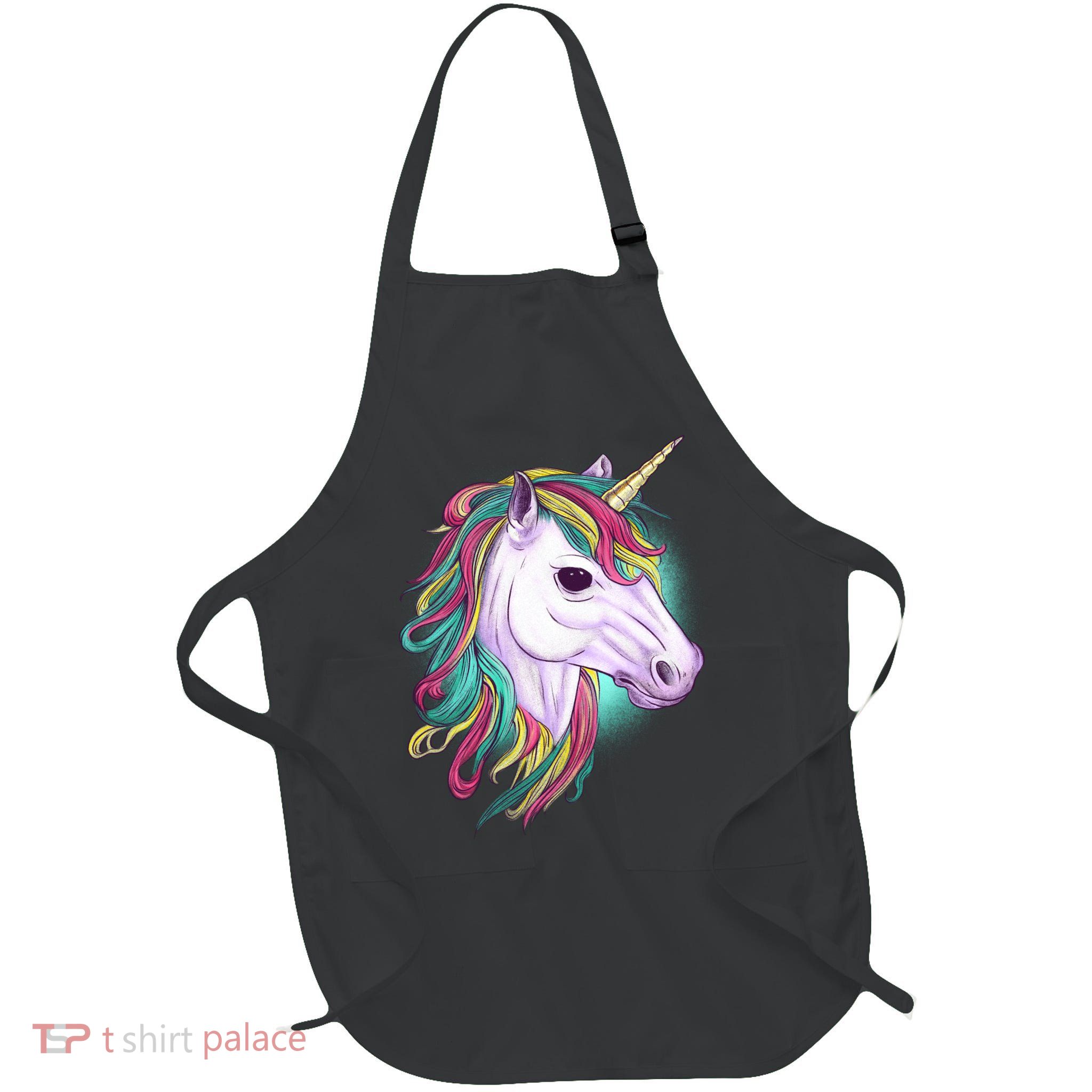 Colorful Unicorn Art Drawing Apron