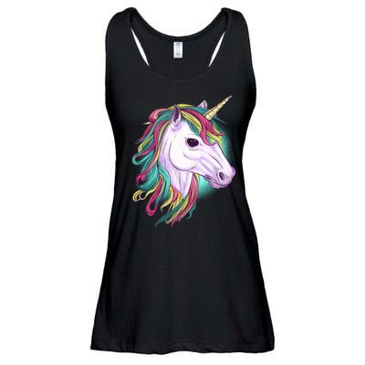 Colorful Unicorn Art Drawing Ladies Essential Flowy Tank