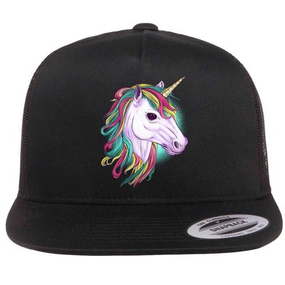 Colorful Unicorn Art Drawing Flatbill Hat
