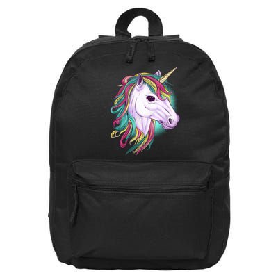 Colorful Unicorn Art Drawing 16 in Basic Backpack