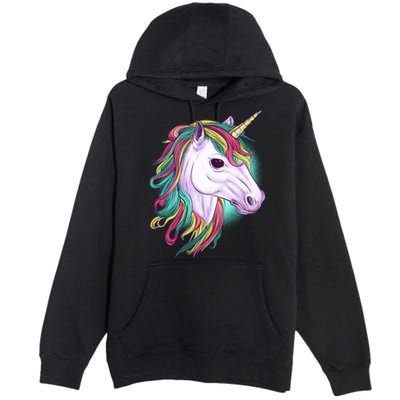 Colorful Unicorn Art Drawing Premium Pullover Hoodie