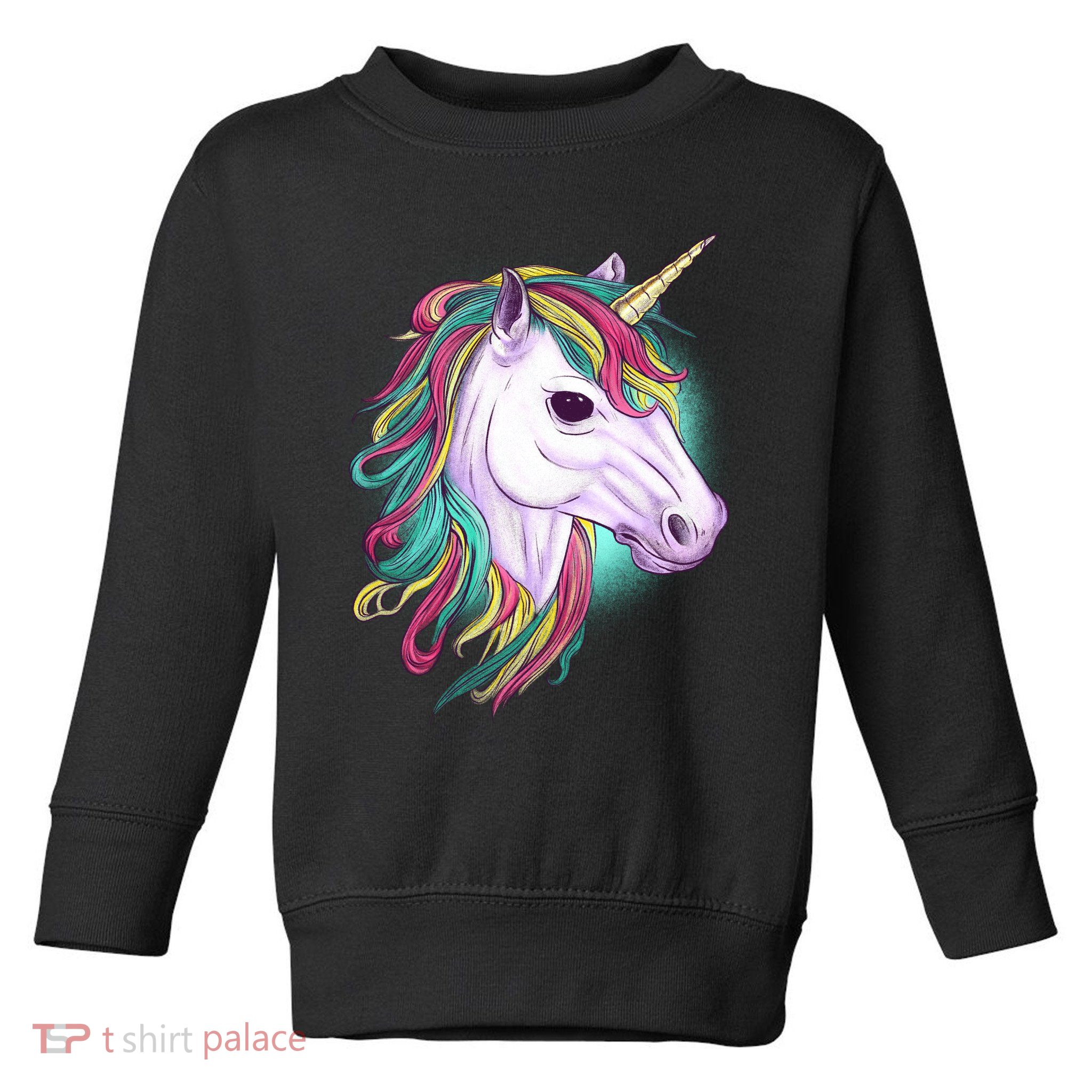 Colorful Unicorn Art Drawing Toddler Sweatshirt