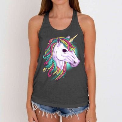 Colorful Unicorn Art Drawing Women's Knotted Racerback Tank