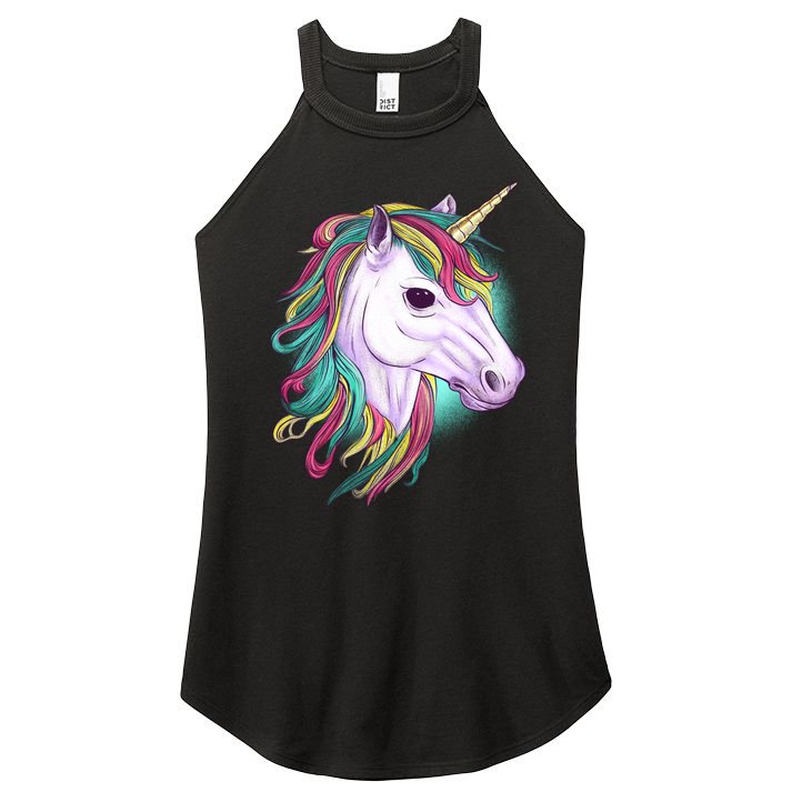 Colorful Unicorn Art Drawing Women's Perfect Tri Rocker Tank