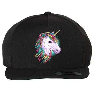 Colorful Unicorn Art Drawing Wool Snapback Cap