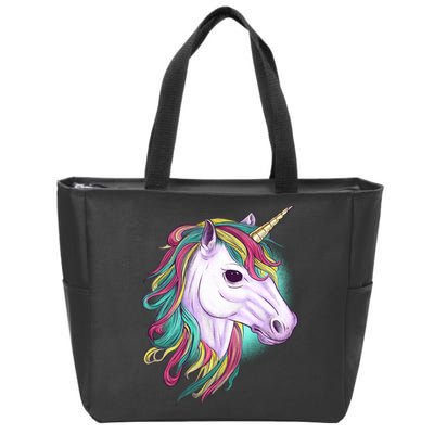 Colorful Unicorn Art Drawing Zip Tote Bag