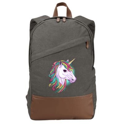 Colorful Unicorn Art Drawing Cotton Canvas Backpack