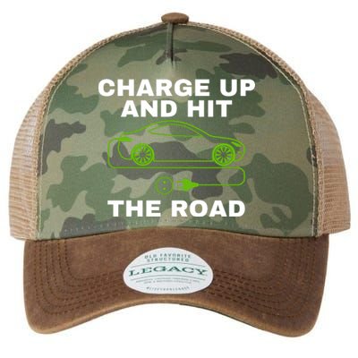 Charge Up And Hit The Road 100% Electric Funny Electric Vehicle Cool EV Legacy Tie Dye Trucker Hat