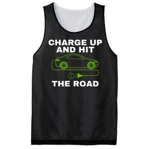 Charge Up And Hit The Road 100% Electric Funny Electric Vehicle Cool EV Mesh Reversible Basketball Jersey Tank